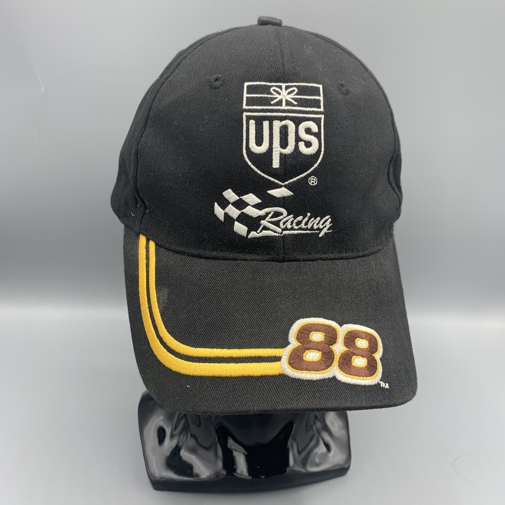 Vintage Dale JARRETT #88 UPS Racing Hat Baseball Cap Snapback Black Brown NASCAR